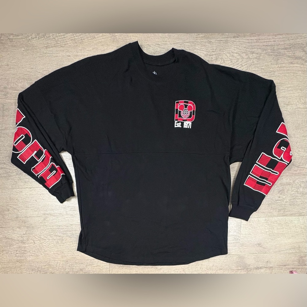 Walt Disney World 2019 Holiday Spirit Jersey Size XXL Black Red Buffalo Plaid